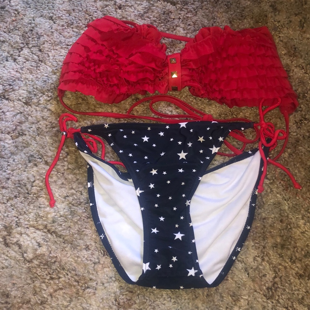 Red white and blue bikini